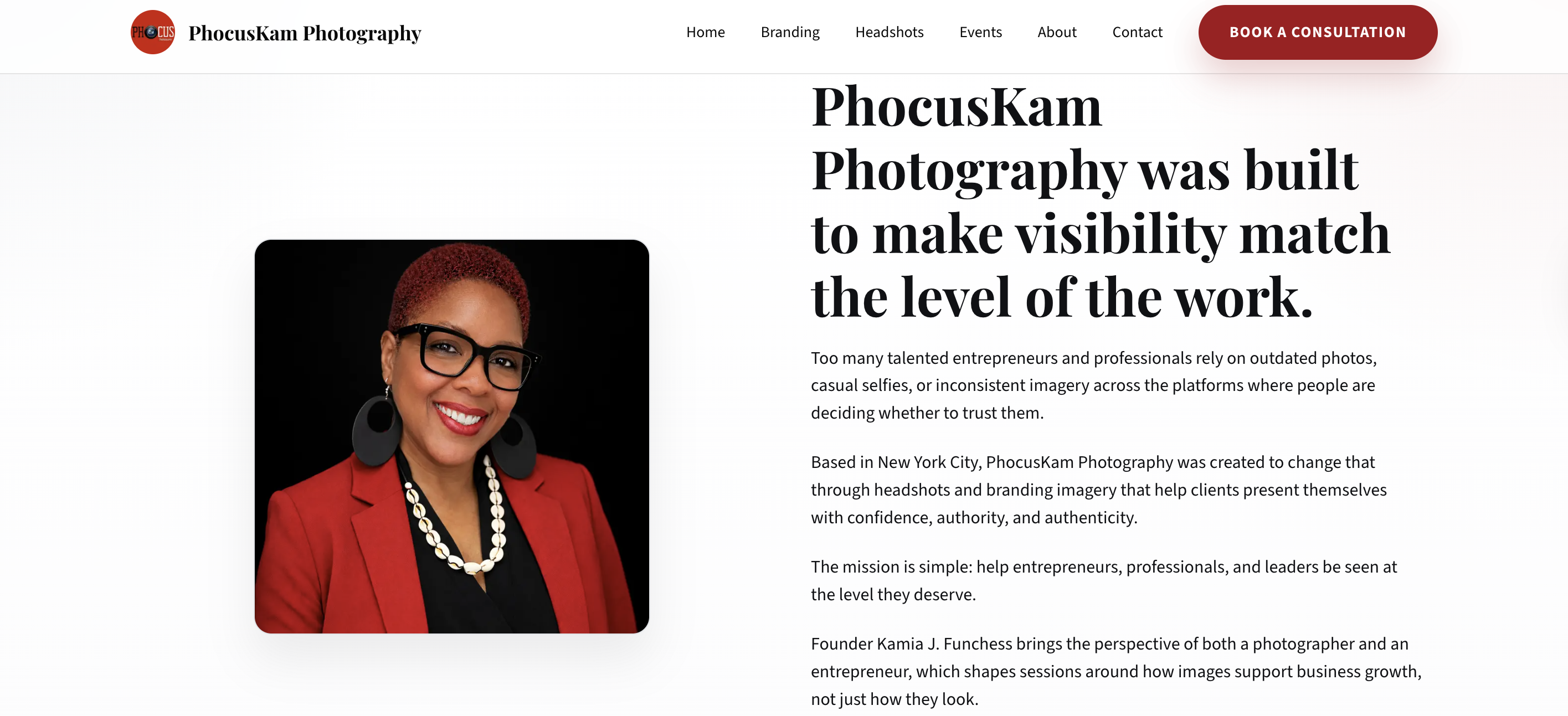 PhocusKam Photography homepage screenshot